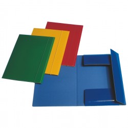 Cartella 3 lembi con elastico - A4 - dorso 0,3 cm - cartoncino plastificato - verde - Esselte