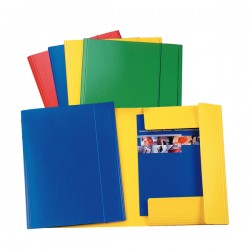 Cartella 3 lembi con elastico - A4 - dorso variabile - presspan - blu - Esselte
