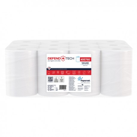 Asciugamani in rotolo mini Centrefeed - 2 veli - 18 gr - diametro 14,5 cm - 20,9 cm x 77 mt - 218 strappi - bianco - Papernet