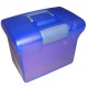 Valigetta Arianna - blu traslucido - con 5 cartelle sospese Joker interasse 33 cm - 37x25x30 cm - colori assortiti - Bertesi