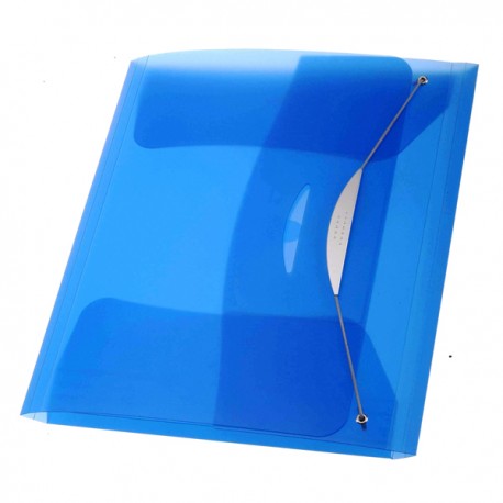 Cartella 3 lembi con elastico Swing - A4 - dorso 2 cm - PP- blu - Fellowes