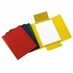 Cartella 3 lembi con elastico - A4 - dorso variabile - presspan - blu - Cartotecnica del Garda