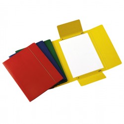 Cartella 3 lembi con elastico - A4 - dorso variabile - presspan - colori assortiti - Cartotecnica del Garda