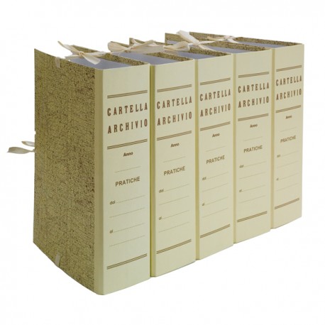 Faldone - legacci incollati - juta - 35 x 25 cm - dorso 8 cm - paglia - Brefiocart