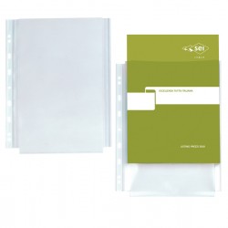 Buste forate Atla GS - PP - 21 x 29,7 cm - c/soffietto - trasparente buccia - Sei Rota - conf. 10 pezzi