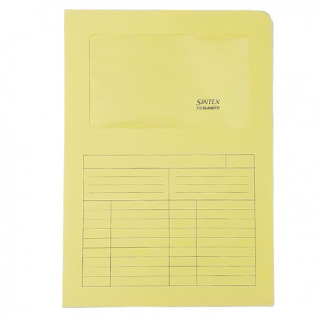 Cartellina a L con finestra Sintex - 120 gr - A4 - giallo - Blasetti - conf. 50 pezzi