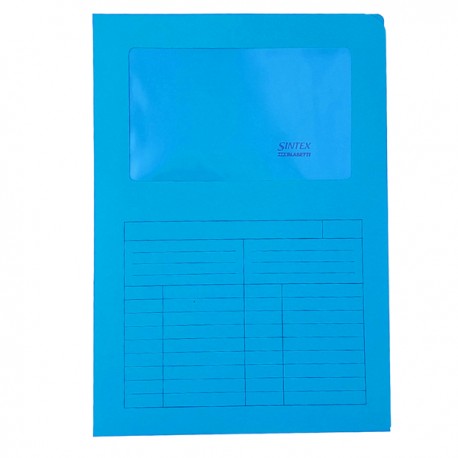 Cartellina a L con finestra Sintex - 120 gr - A4 - azzurro - Blasetti - conf. 50 pezzi