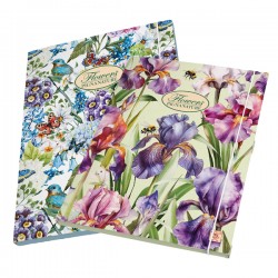 Cartella 3 lembi con elastico Nature Flowers - A4 - dorso piatto - fantasie assortite - Pigna