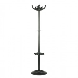 Appendiabiti Jolly - con portaombrelli - 8 posti - 168 x 40 cm - nero - Unisit