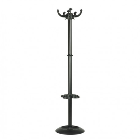 Appendiabiti Jolly - con portaombrelli - 8 posti - 168 x 40 cm - nero - Unisit