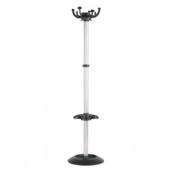 Appendiabiti Jolly - con portaombrelli - 8 posti - 168 x 40 cm - nero/grigio - Unisit