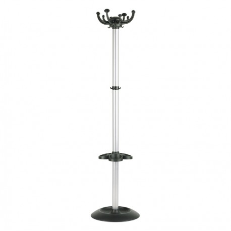 Appendiabiti Jolly - con portaombrelli - 8 posti - 168 x 40 cm - nero/grigio - Unisit