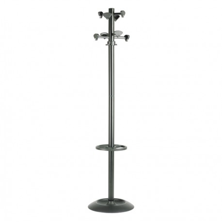 Appendiabiti Incas - con portaombrelli - 8 posti - 175 x 39 cm - nero - Unisit