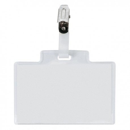 Portanome Pass 3M - clip in metallo - senza cartoncino - 9,5 x 6 cm - PVC - Sei Rota - conf. 100 pezzi