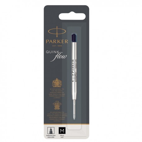 Refill sfera QuinkFlow - punta media - metallo - nero - Parker