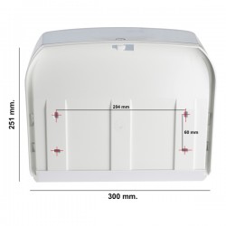 Dispenser per asciugamani in rotolo/fogli - 30x19,5x25,1 cm - plastica - bianco/azzurro trasparente - Mar Plast