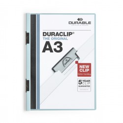Cartellina con molla Duraclip - A3 - PVC - azzurro - Durable
