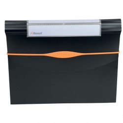 Portadocumenti a soffietto Optima - 13 tasche - 23 x 33 cm - PP- nero - Rexel