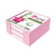 Contenitore in plastica con foglietti - bianco - 10 x 10 x 5cm - carta riciclata 100% - IKona+