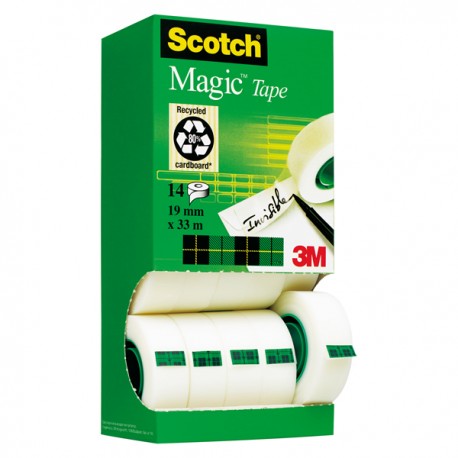 Nastro adesivo Magic 810 - permanente - 1,9 cm x 33 m - trasparente - Scotch - Multi Pack 12+2 rotoli