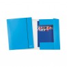 Cartella 3 lembi con elastico WOW - 25 x 35 cm - dorso variabile - cartoncino plastificato - azzurro metal - Leitz