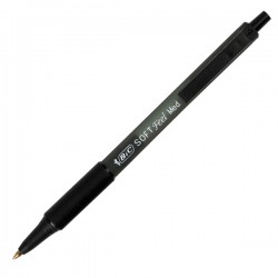 Penne a sfera a scatto Soft Feel - punta 1,0mm - nero - Bic - conf. 12 pezzi