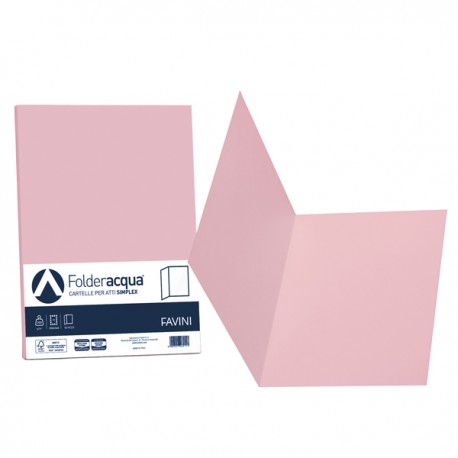Cartellina semplice Acqua - 200 gr - A4 - rosa - cartoncino bristol - Favini - conf. 50 pezzi