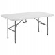 Tavolo rettangolare - pieghevole - 152 x 76 x 74 cm - PE/acciaio verniciato - bianco/grigio - Serena Group