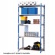 Scaffale Rang'Eco180 - modulo base - 5 ripiani - portata ripiano 180 kg - 100 x 35 x 200 cm - acciaio - grigio/blu - Paperflow