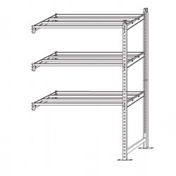 Scaffale Rang'Eco180 - modulo aggiunta - 5 ripiani - portata ripiano 180 kg - 100 x 35 x 200 cm - acciaio - grigio/blu - Paperfl