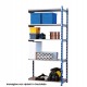 Scaffale Rang'Eco180 - modulo aggiunta - 5 ripiani - portata ripiano 180 kg - 100 x 35 x 200 cm - acciaio - grigio/blu - Paperfl