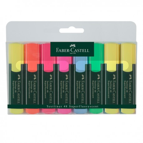 Evidenziatore Textliner 48 - punta a scalpello - tratto 1,0-3,0-5,0mm - astuccio 8 colori - Faber-Castell