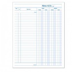 Blocco prima nota cassa - 50 fogli x 2 copie ricalcanti - 22 x 28cm - BM