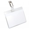 Portanome a tasca aperta - clip in metallo - 6 x 9 cm - trasparente - Durable - conf. 25 pezzi