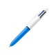 Penna a sfera a scatto multifunzione 4 Colours Mini - punta 1,0mm - nero, blu, rosso, verde - Bic - conf. 12 pezzi