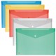 Busta con bottone - 33,5 x 23,5 cm - PP - colori assortiti - Lebez - conf. 5 pezzi