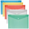 Busta con bottone - 33,5 x 23,5 cm - PP - colori assortiti - Lebez - conf. 5 pezzi