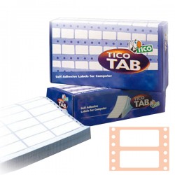 Etichette adesive a modulo continuo TAB 1 - in carta - corsia singola - permanenti - 72 x 36,2 mm - 8 et/fg - 500 fogli - bianco