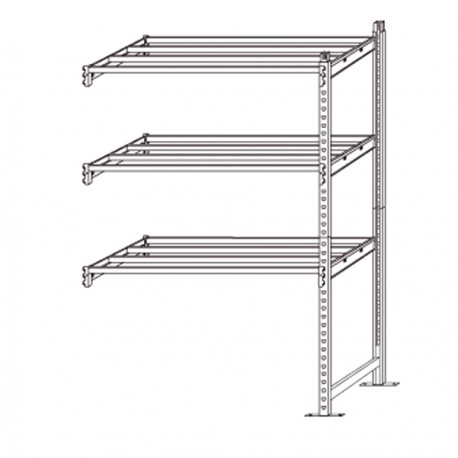 Scaffale Rang'Eco 300 - modulo aggiunta - 3 ripiani - portata ripiano 300 kg - 100 x 60 x 200 cm - acciaio - grigio/blu - Paperf