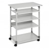 Pc Workstation System 75 VH - con ruote - 5 ripiani - 75 x 53,4 x 95/125 cm - grigio - Durable
