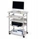Pc Workstation System 75 VH - con ruote - 5 ripiani - 75 x 53,4 x 95/125 cm - grigio - Durable