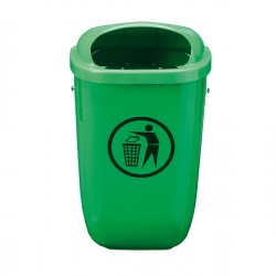 Cestino gettacarte Classic - da esterni - 40,4 x 34,8 x 74,5 cm - 50 L - verde - Medial