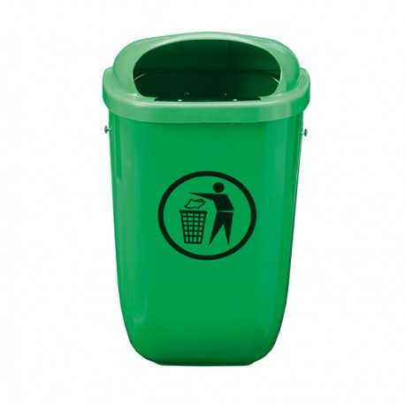 Cestino gettacarte Classic - da esterni - 40,4 x 34,8 x 74,5 cm - 50 L - verde - Medial