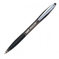Penne a sfera a scatto Atlantis Soft - punta 1,0mm - nero - clip in metallo - Bic - conf. 12 pezzi