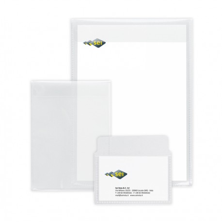 Buste con patella Soft P - PPL - 10 x 13,5 cm - liscio - trasparente - Sei Rota - conf. 25 pezzi