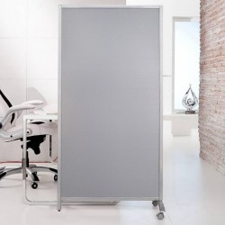 Paretina divisoria - 80 x 40 x 170 cm - policarbonato/acciaio - grigio chiaro - Serena Group