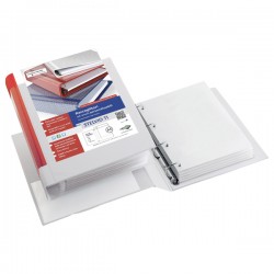 Raccoglitore personalizzabile Stelvio TI - 22 x 30 cm - 4 anelli a Q 80 mm - dorso 10 cm - bianco - Sei Rota