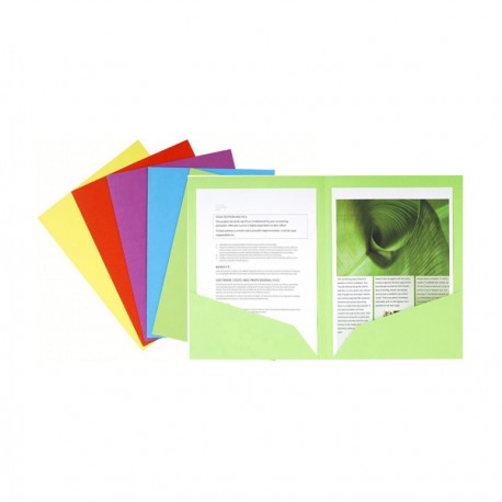 Cartelline a doppia tasca Rock's - 220 gr -A4 - cartoncino lustré - mix 5 colori - Exacompta - conf. 25 pezzi