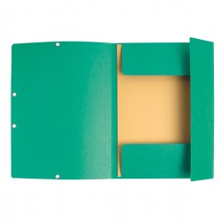 Cartella 3 lembi con elastico angolare - A4 - dorso 0,3 cm - cartoncino Lustrè - verde - Exacompta