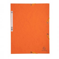 Cartella 3 lembi con elastico angolare - A4 - dorso 0,3 cm - cartoncino Lustrè - arancio - Exacompta